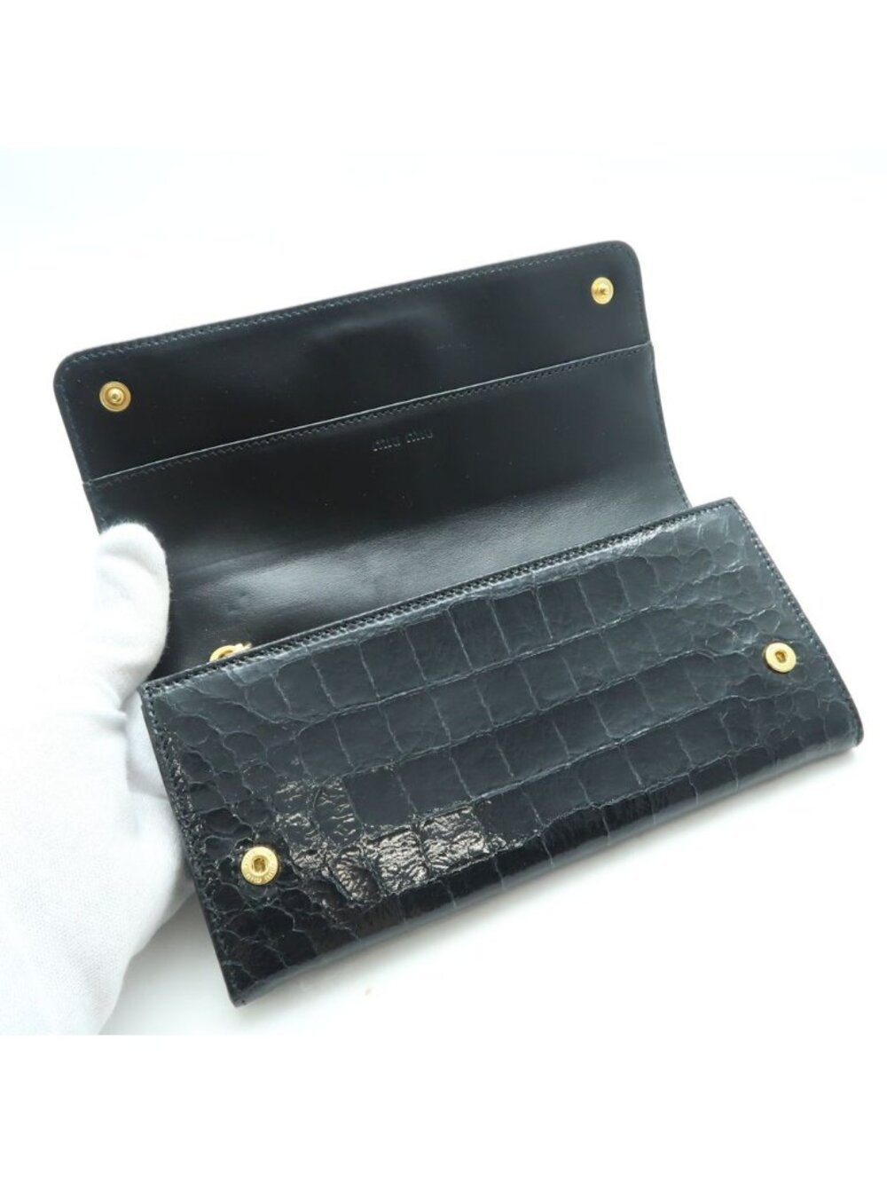 Miu Miu ST Cocco Lux Wallet Croco Embossed - Picture 3 of 9